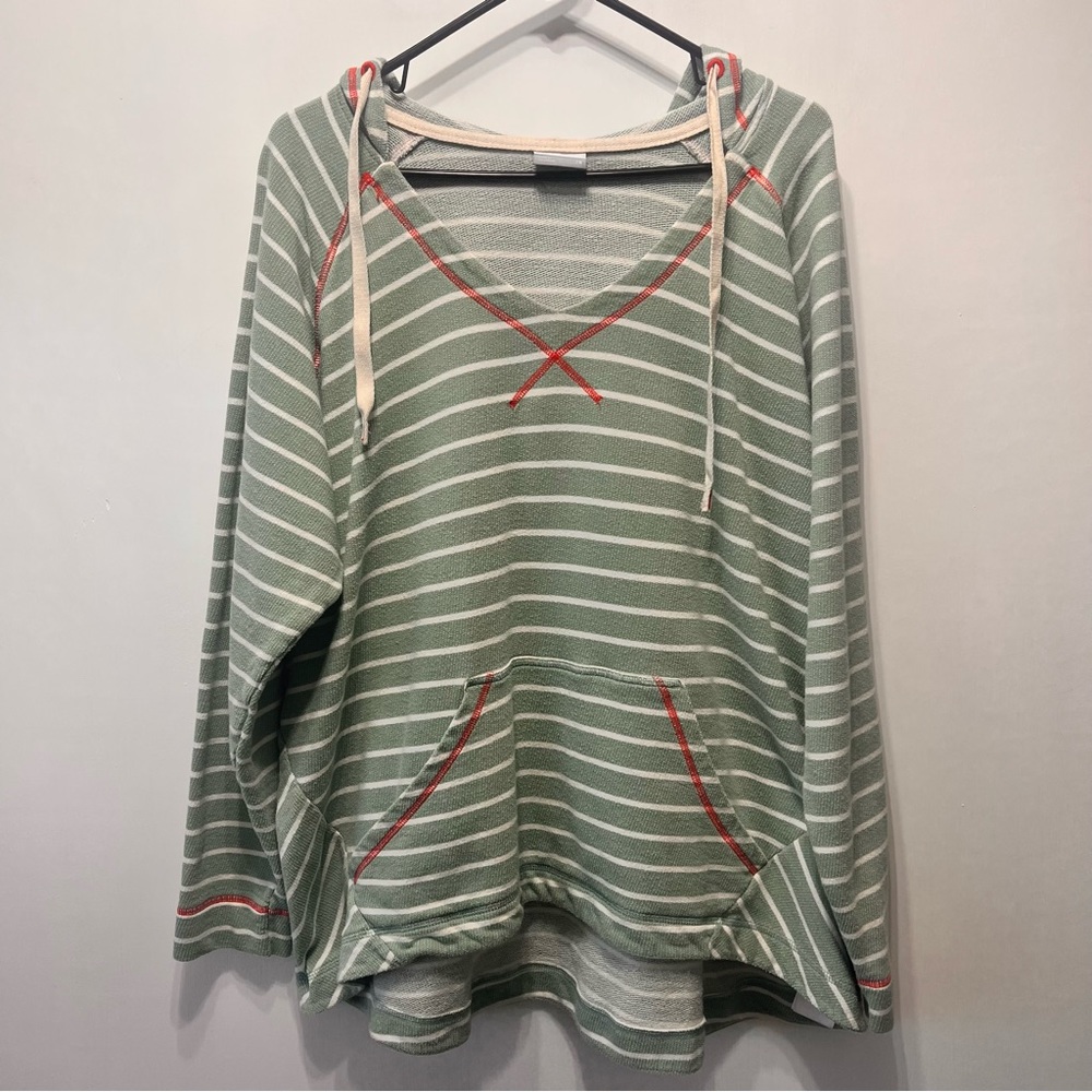 Columbia Tropic Haven PFG Green Stripe Hoodie 2X